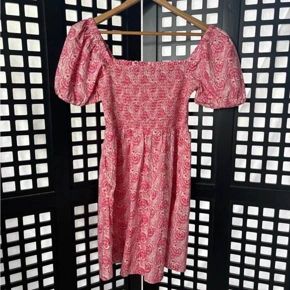 💗 NWT J.Crew Pink Cotton Floral Smocked Dress | Pockets | Flowy Fit 💗 - Picture 6 of 13